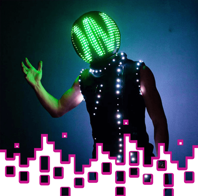 Man in raver costume